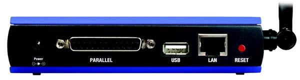 The USB port is where you will connect the USB printer to the PrintServer. The USB icon (right) designates a USB port. The PrintServer comes with a USB cable.