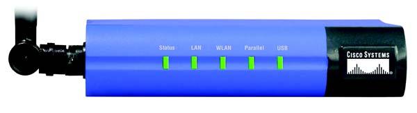 The Front Panel The PrintServer s LEDs are located on the front panel. Figure 2-2: PrintServer s Front Panel Status LAN WLAN Parallel USB Green/Orange.