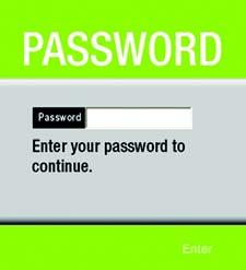 4. The Password screen, Figure 4-3, will appear next. Enter the default password admin in the field provided. Click Enter.