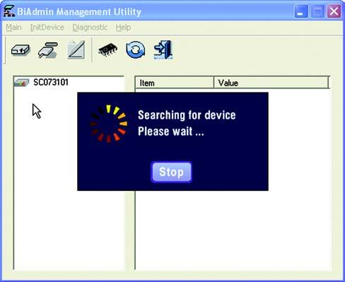 You can drag the shortcut icon onto your Desktop for easy access to the Bi-Admin Management Utility. 2. When the Bi-Admin Management Utility appears, it will ask for the Connected Protocol.