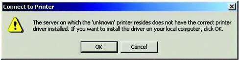 4. If the connection can be established, and the printer on that port is online, the dialog box shown in Figure 7-6 will be displayed.