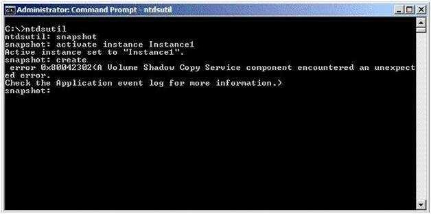 A. At the command prompt, run net start VSS. B. At the command prompt, run net start Instance1. C. Set the Start Type for the Instance1 service to Di