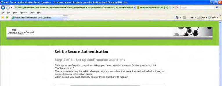 7. Answer the security questions, and then click Continue Setup. 8. Register your computer (optional), and then click Continue Setup.