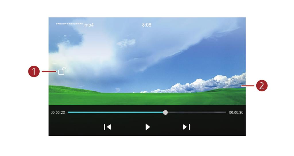 Playing a video 2. Touch the video you want to play. 3. To stop the video playback, touch. Touch to lock the screen.