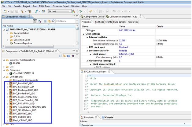 Integrate TWR-EPD software with MQX RTOS Table 1.