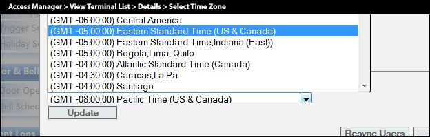 can be collected and displayed at the correct times. To assign a time zone to an ACTAtek, navigate to Terminals and then View Terminal Lists.