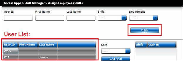 To edit an existing shift, press the Edit button that is aligned on the same row as the shift you want to make changes to. Make all changes to the shift and press OK.