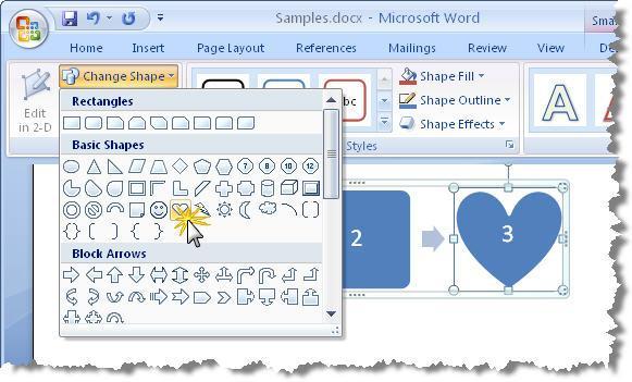 Formatting SmartArt The WORDART TOOLS FORMAT tab offers tools that are similar to the formatting tabs