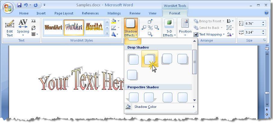 throughout the document. WordArt WordArt is text that appears as a graphic.