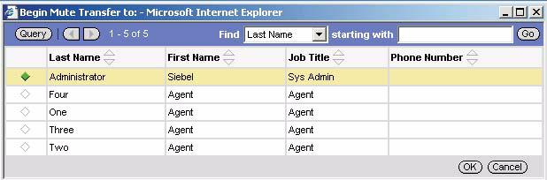Calling another agent Calling another agent It is possible to transfer, conference, or call another agent in the call center without entering the extension number using the Call Destination field.