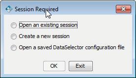 Using the Extension Launch the data selector As a convenience, you can launch the OpenSpirit data selector from the OpenSpirit toolbar: The Session Required dialog is then displayed which allows you