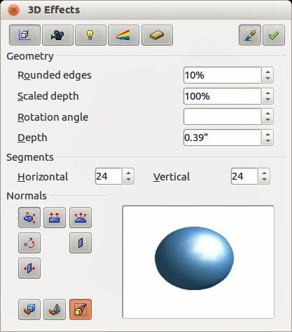 3D effects The 3D Effects dialog (Figure 10) offers a wide range of possible settings for 3D objects created using the following methods.