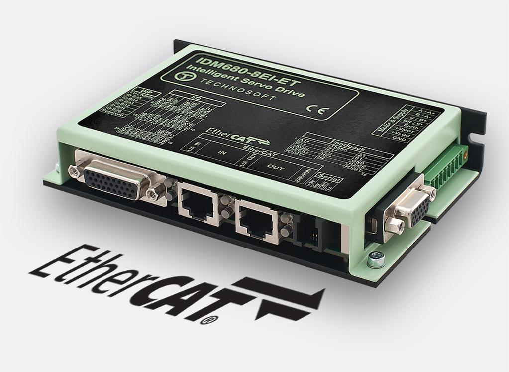 It can operate either as a standard EtherCAT slave using CANopen over EtherCAT (CoE) protocol or it can be programmed to execute complex motion programs directly at drive level, using the high level