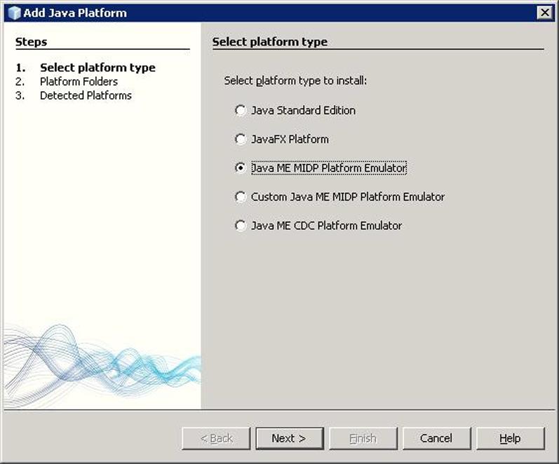 Select the Java Micro Edition Platform