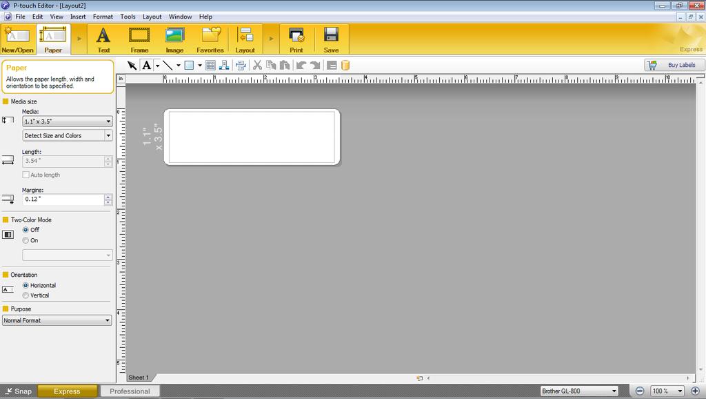 How to Use P-touch Editor Printing with P-touch Editor 7 Express mode This mode allows you to quickly create layouts that include text and images.