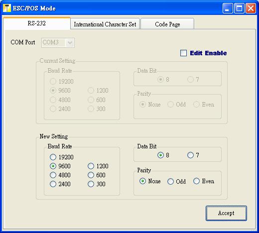 a. RS-232 (Communication Setting) This function allows user to configure the communication setting.