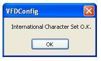 Font Test This function would display the current character set on the customer display. It may take several minutes to complete. Click Ok to exit.