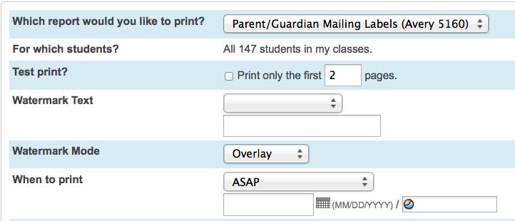 7. Click Submit T Print PwerSchl Reprts fr All Students: 1. On the Start Page, click Reprts 2. Select which reprt yu wuld like t print 3.