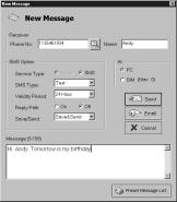 Using a Preset Message You can save frequently used messages as preset messages and recall them whenever you want, thus avoiding the need to write them again. 1.