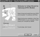 Setting Up the Samsung GPRS Modem Driver 3. Click Finish to complete the setup. Windows 95/98/Me: 1.