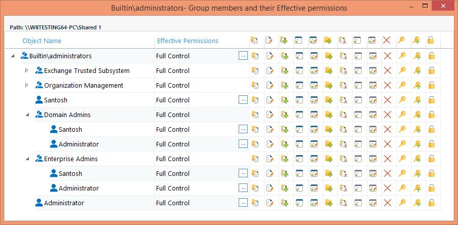 3.6 Explore Group Membership If you have selected "Scan Nested Group Membership and Permission", then icon appear with the Groups listed in the Permission Report.