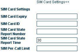 The parameters are defined as follows: SIM card limit time: This parameter sets the total call duration of SIM cards.