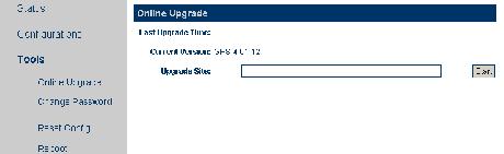 12 Abandon the change When the new setting is not saved, you can clear all the unsaved parameters. 3.13 Tool Select Menu > Tool. The following page is displayed. 3.13.1 Online Upgrading Warning!