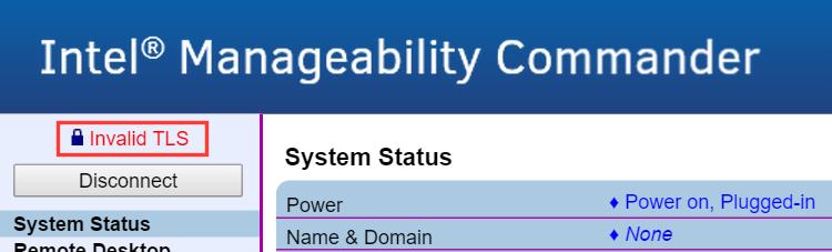 4. Certificate Checking Intel Manageability Commander automatically verifies that certificates, used in TLS, chain down to a root in the Windows Computer Account Trusted Root certificate store of the