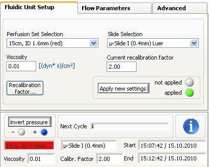 Explanation of the Recalibration dialog window: The default value for the Given flow rate is 1.00 ml/min. This value has to be set to the expected value.