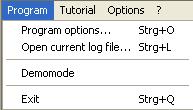 5 PumpControl Navigation Bar 1 2 3 4 The four different points are described in the following sections. 5.1 Program 5.1.1 Program Options To modify the settings for PumpControl, go to Program in the navigation bar and select Program options, or use the shortcut Strg + O.
