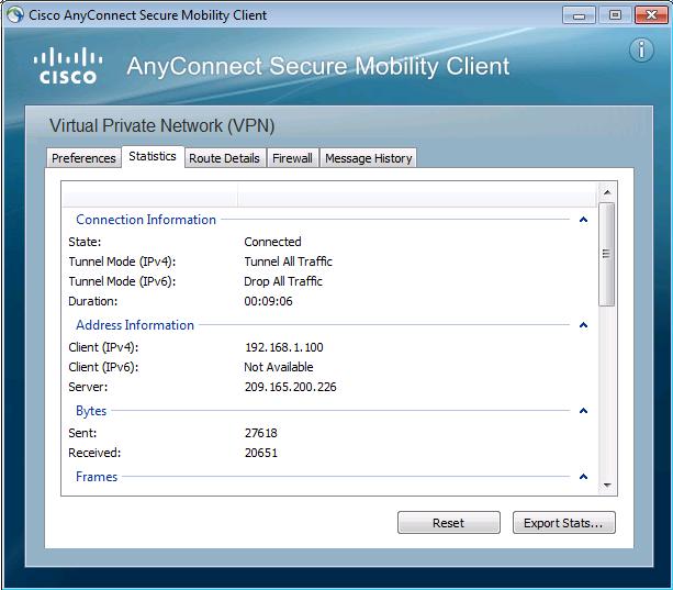 You will be able to disconnect the SSN VPN session from here. Do Not click Disconnect at this time. Click the gear icon at the bottom left corner of the Cisco AnyConnect Secure Mobility client window.