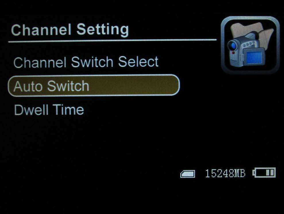 AUTO SWITCH This option lets your DVR automatically switch between every available channel (set in CHANNEL SWITCH SELECT)