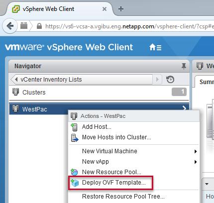 1. In the vsphere Web Client inventory lists, right-click a data center, cluster, or
