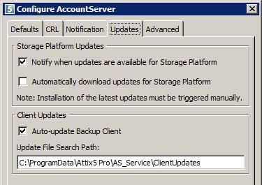 If you enable this option, Backup Clients will be updated to the latest software version automatically during the next backup.