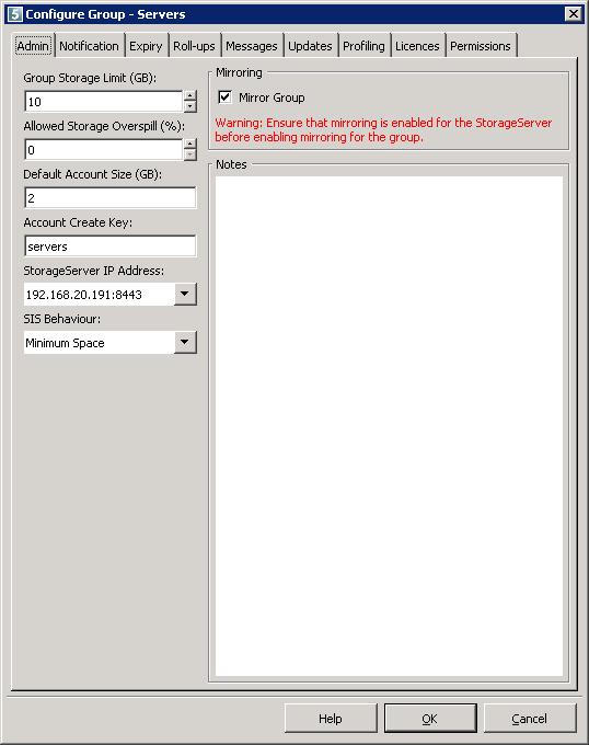 Configuring Group settings You can use the Configure Group dialog box to perform most Backup Group configuration tasks. To access the Configure Group dialog box: 6 1.