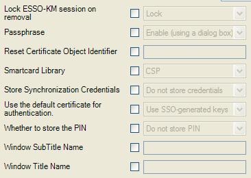 Authenticator Configuration Settings Smart Card If you are using Smart Cards, advanced settings are available in the ESSO-LM Administrative Console.