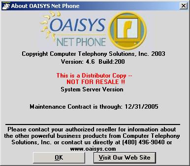 4.6. Configure CTS OAISYS Net Phone Step Description 1.