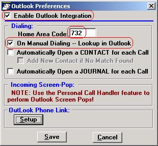 7. In the Outlook Preferences window that appears, check Enable Outlook