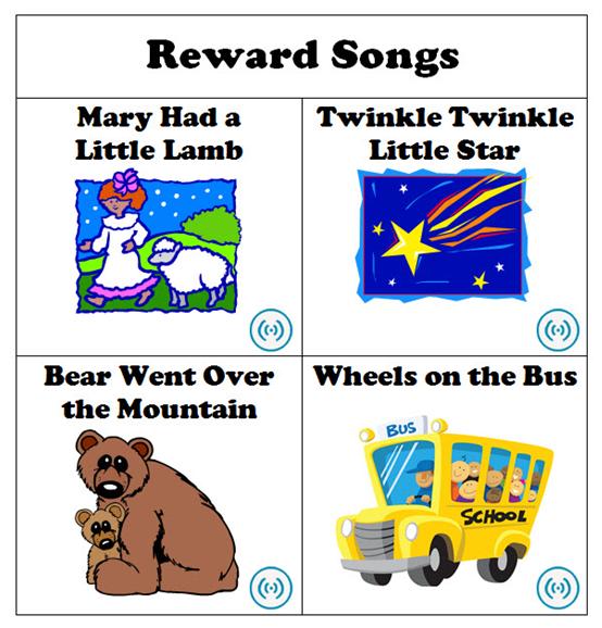 Behavior Charts Place Sound Stickers on a behavior modification chart that a student can listen to as a reward for exhibiting desired behaviors.