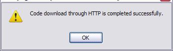 The following message displays on the Update Manager page: Code (Configuration) download through HTTP (TFTP) is in Progress. Please wait.