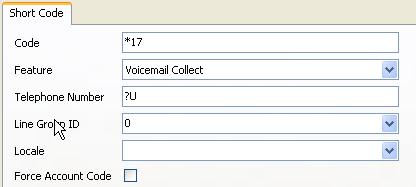 5.6.4.1 Voicemail Access In this case, the Code *17 is defined for Feature Voicemail Collect.