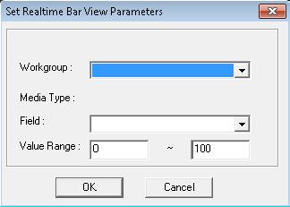 If you selected Real Time in the Bar View dialog box, another window opens: Figure 21. Configuring Real time bar views 1. Select a workgroup. 2. Select a field to view.