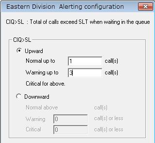 The workgroup name The field you selected is described here The dialog box varies, depending on the field you selected Figure 25. Configuring upward alerts 5.