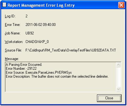 Chapter 4 Entity Administration Report Management Errors Administrators can view report management errors for all report management jobs for their entity.