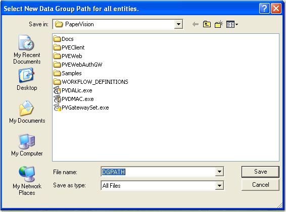 Chapter 2 Global Administration Changing Data Group Paths for All Entities In some scenarios, you might need to modify the Data Group Path setting for all entities in a single operation.