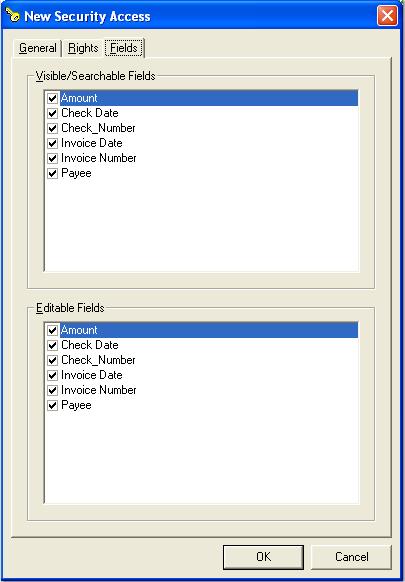 Chapter 5 Project Administration 6. Select the Fields tab to limit index field access for the selected users and groups. The New Security Access - Fields tab appears. New Security Access Fields 7.