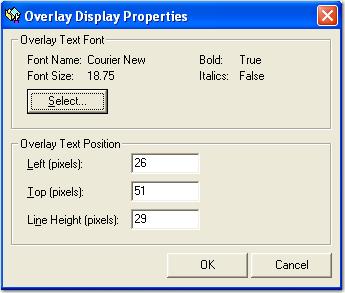 Chapter 9 Report Management Modifying Overlay Text Display Properties Click the Overlay Text Properties positioning within the form.