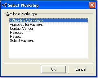 Chapter 11 Reports To move a WorkFlow instance to a new workstep: 1. In the WorkFlow Status dialog box, select the appropriate WorkFlows, and then select the Move to Workstep icon.