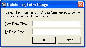 Chapter 2 Global Administration Deleting a Range of Import Log Entries You can also delete a range of import log entries. To delete a range of import log entries: 1. Select the Delete Range icon.