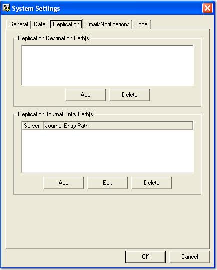Chapter 2 Global Administration System Settings Replication Replication Destination Path(s) When the replication process takes place on the PaperVision Enterprise automation server, files are